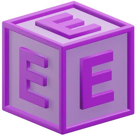 Cubo de la letra e  3D Icon