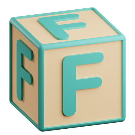 Letra f  3D Icon