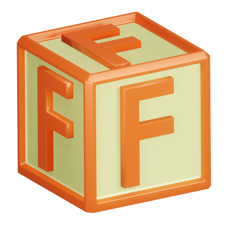 F letra do alfabeto  3D Icon