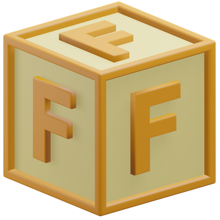 Cubo de la letra f  3D Icon