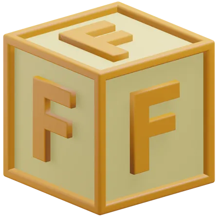 Cubo de la letra f  3D Icon