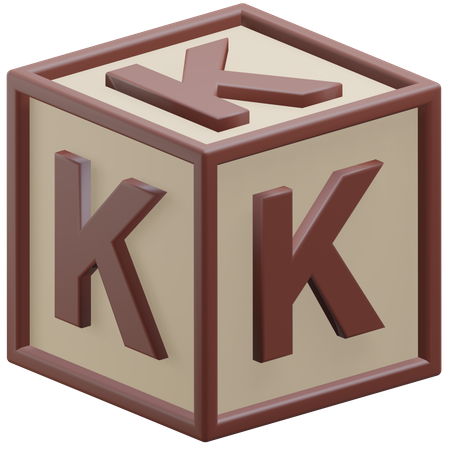 Letra k cubo  3D Icon