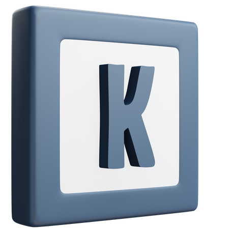 Letra k do alfabeto  3D Icon
