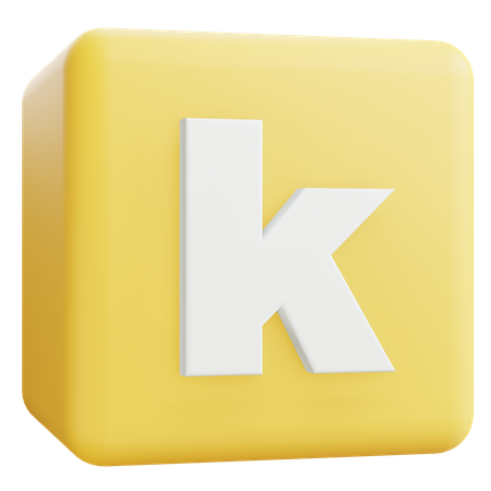Letra minúscula k  3D Icon