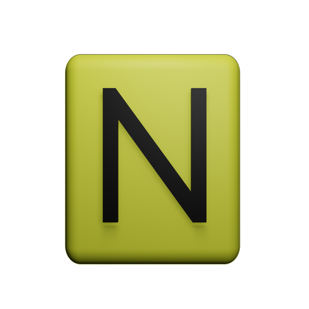 N alfabeto  3D Icon