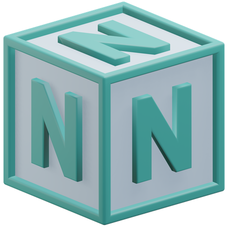 Cubo de la letra n  3D Icon