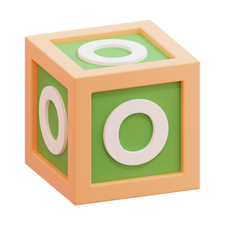 Letra o del recuadro del alfabeto 3D Icon