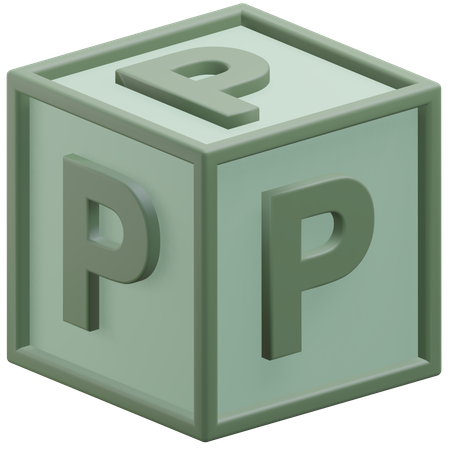 Cubo de la letra p  3D Icon