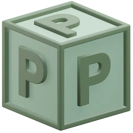 Cubo de la letra p  3D Icon