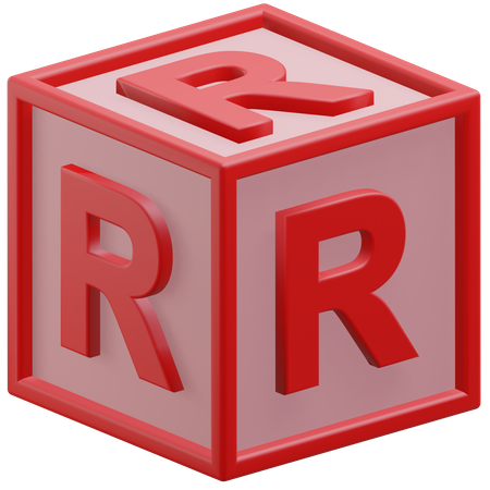 Cubo de la letra r  3D Icon