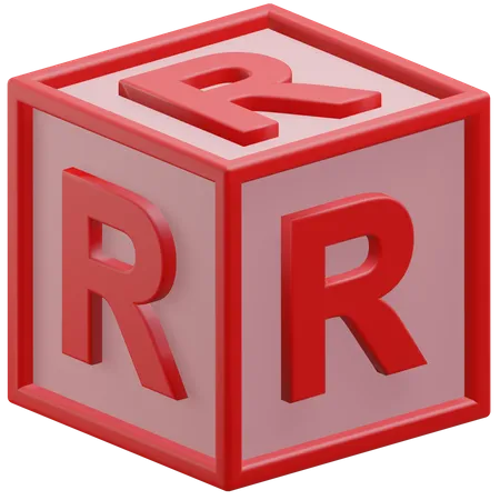 Cubo de la letra r  3D Icon