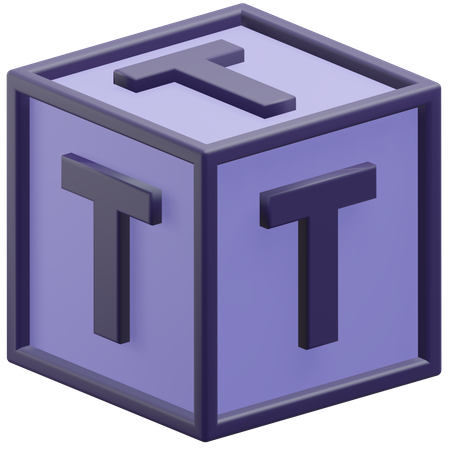 Cubo de la letra t  3D Icon