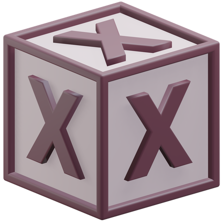 Cubo letra x  3D Icon