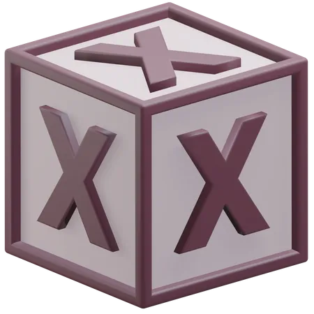 Cubo letra x  3D Icon