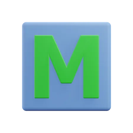 Letras m  3D Icon