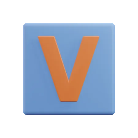 Letras v  3D Icon