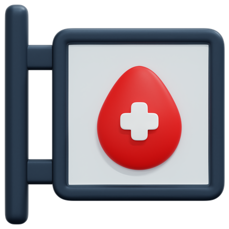 Letrero del banco de sangre  3D Icon