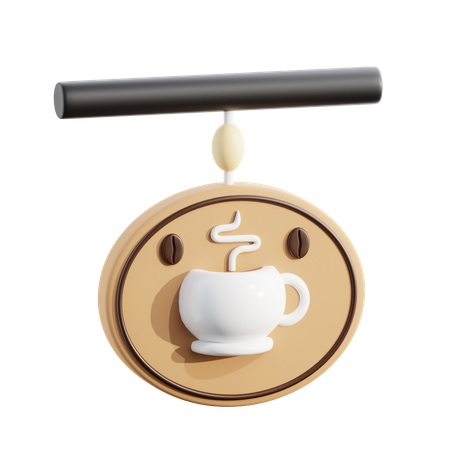 Letrero de cafe  3D Icon