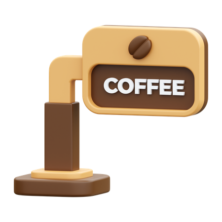 Letrero de cafe  3D Icon