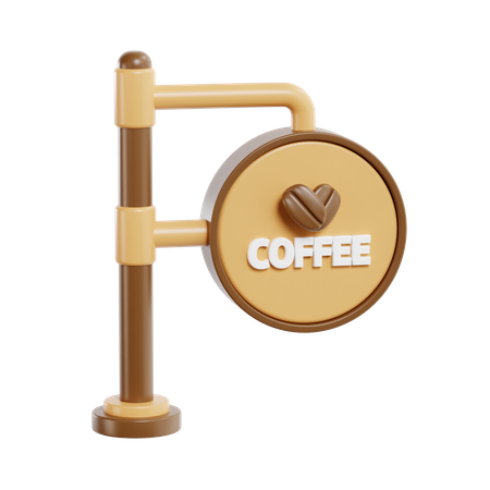 Letrero de cafe  3D Icon