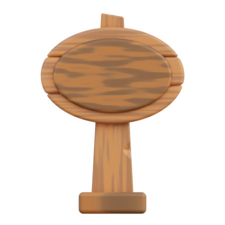 Letrero de madera circular  3D Icon