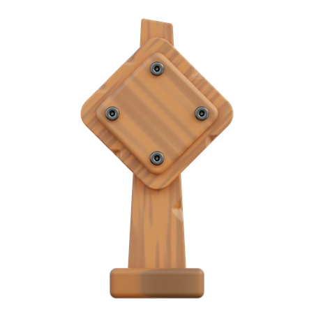 Cubo de madera para señalización  3D Icon