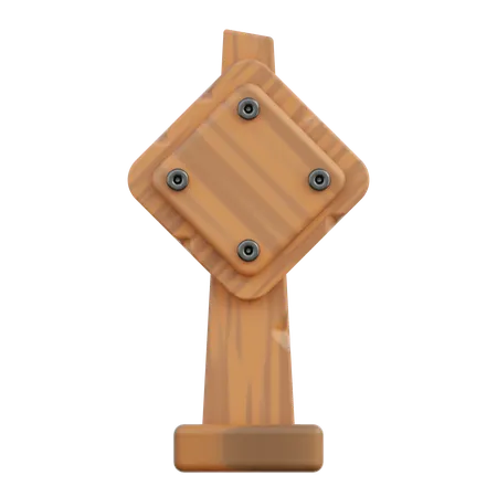 Cubo de madera para señalización  3D Icon