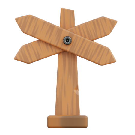 Letrero de madera x  3D Icon