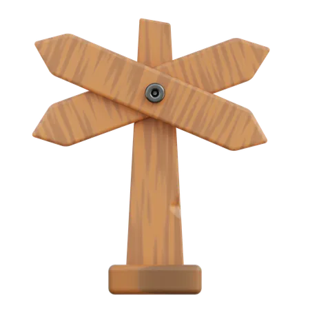 Letrero de madera x  3D Icon