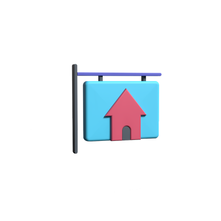 Letrero de bienes raíces  3D Icon