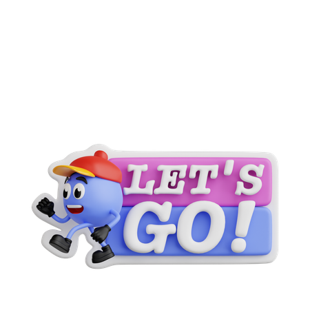 Let's Go  3D Sticker