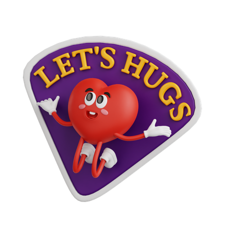 Let's Hug  3D Sticker