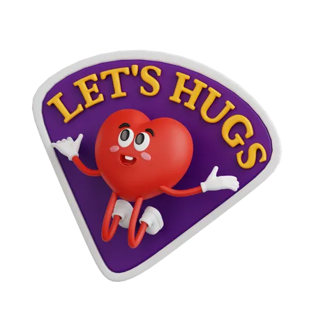 Let's Hug  3D Sticker