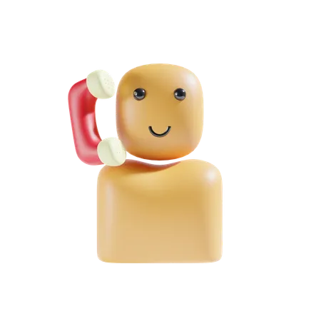 Phone And Employe 3D Icon