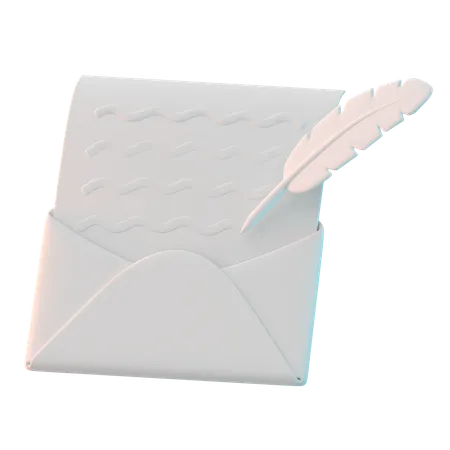 편지  3D Icon