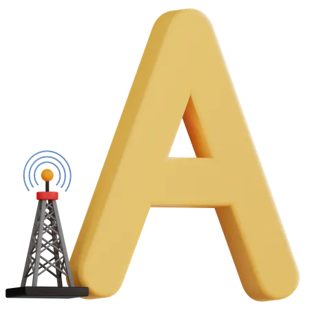 3 D Letter A With Isolated Background 3D Icon