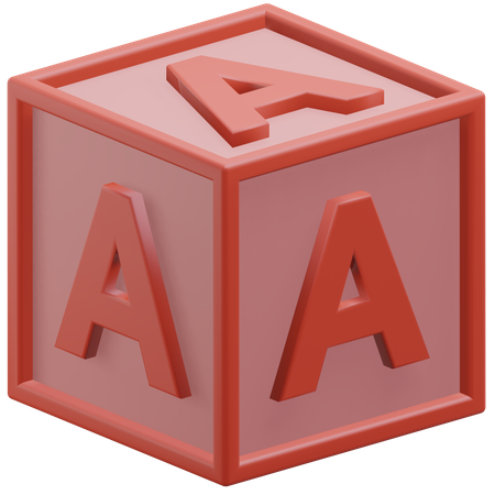 Letter A Cube  3D Icon