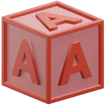 Letter A Alphabet At The Block 3 D Icon Illustration With Transparent Background 3D Icon