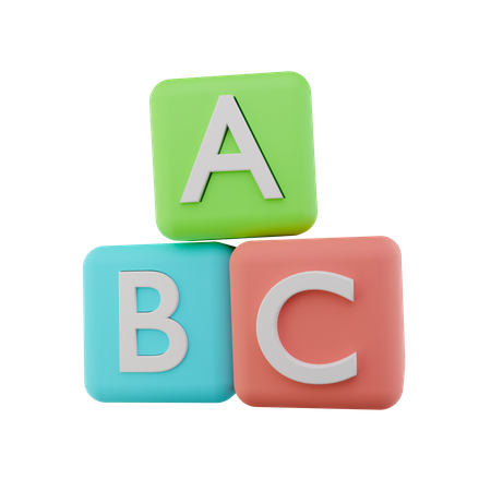 Letter Abc Cube  3D Icon