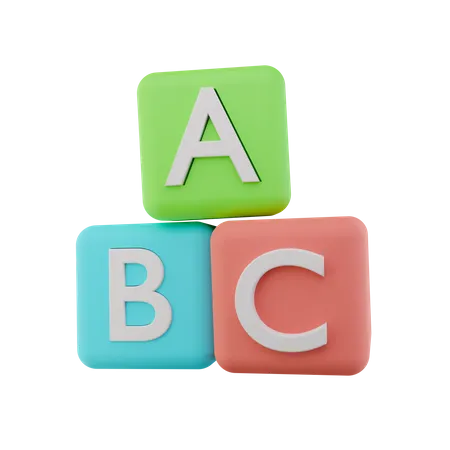 Letter Abc Cube  3D Icon