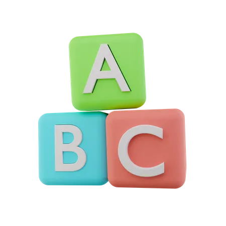 Letter Abc Cube 3D Icon