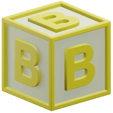 Letter B Alphabet At The Block 3 D Icon Illustration With Transparent Background 3D Icon