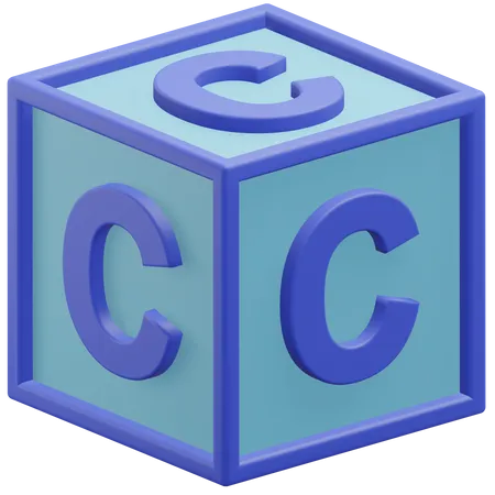 Letter C Alphabet At The Block 3 D Icon Illustration With Transparent Background 3D Icon