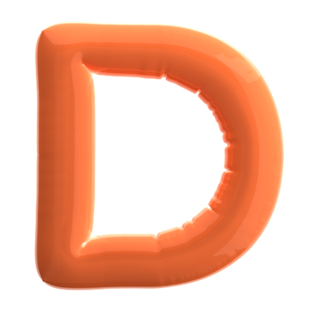 문자 D  3D Icon