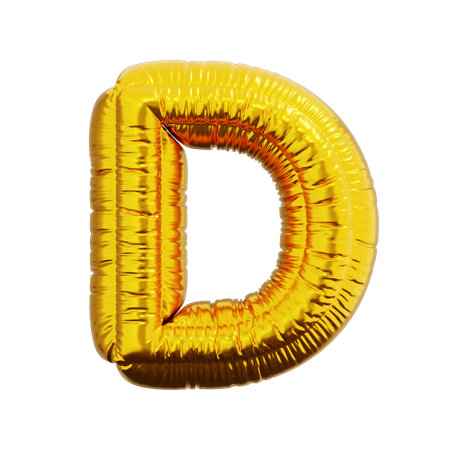 Letter D Balloon  3D Icon