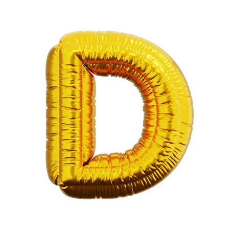 Letter D Balloon  3D Icon