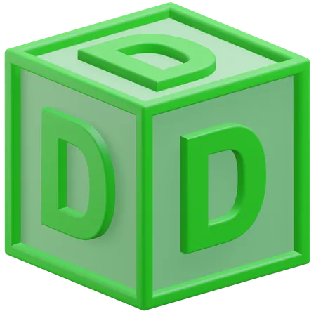 Letter D Cube  3D Icon