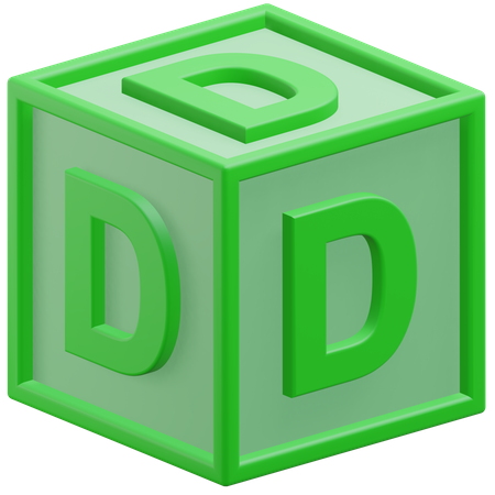 Letter D Cube  3D Icon