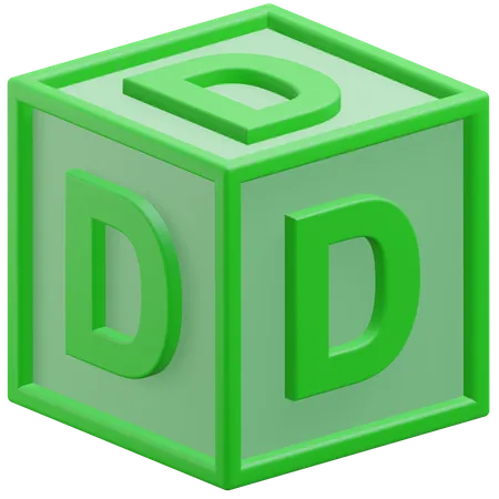 Letter D Alphabet At The Block 3 D Icon Illustration With Transparent Background 3D Icon