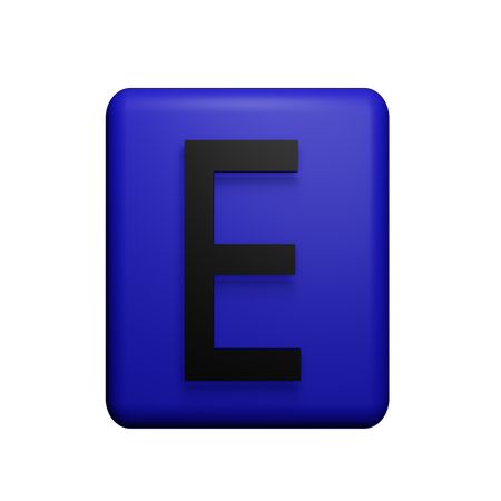 E Alphabet  3D Icon